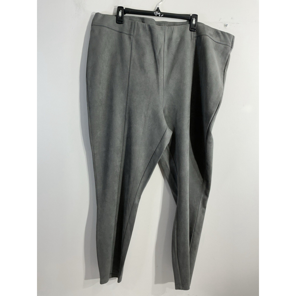 Womans Estate 2XL Gray Pants Faux Suede Pullon